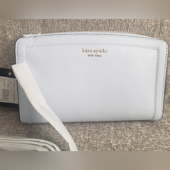 kate spade new yorkKnott Pebbled Leather Small Crossbody Bag, light blue - Picture 2 of 5